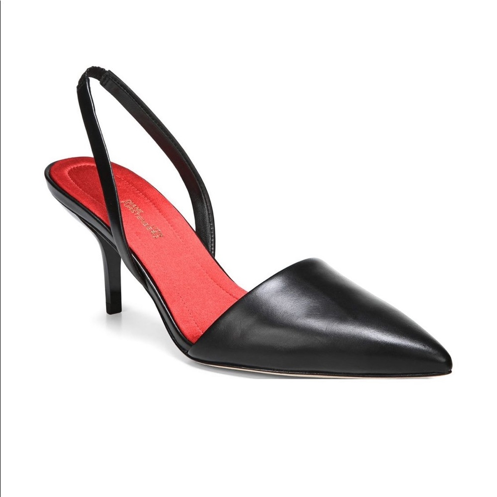DVF Mortelle Leather Slingback Pumps